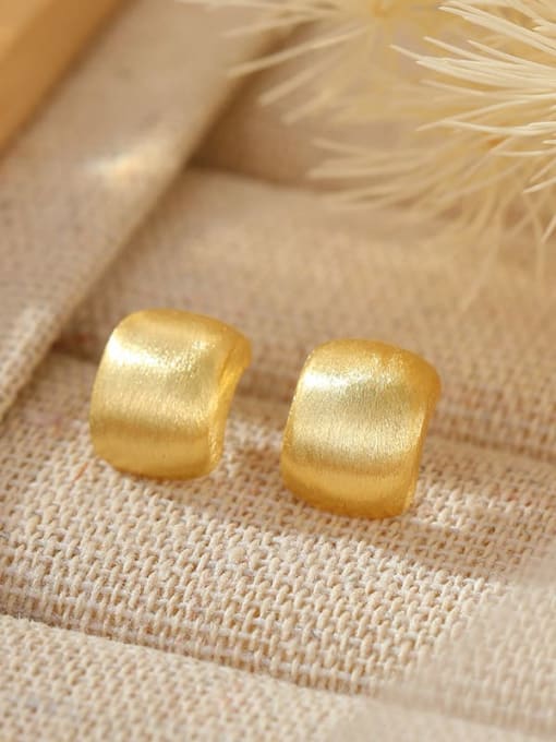 ES2541 [Gold] 925 Sterling Silver Square Minimalist Stud Earring